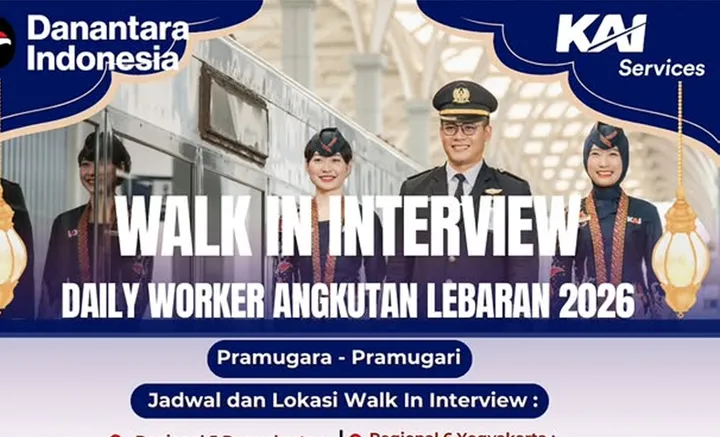 KAI Services Rekrut Prama Prami Lebaran 2026, Walk In Interview Lima Kota