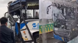 Penumpang Bus Transjakarta Adu Banteng