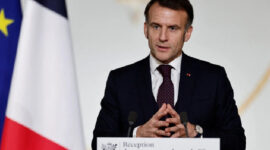 Presiden Prancis Emmanuel Macron di Istana Elysee, Paris, 6 Februari. Foto: AFP