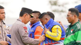 Kapolri Pimpin Apel Ojol dan Buruh di Sumsel 
